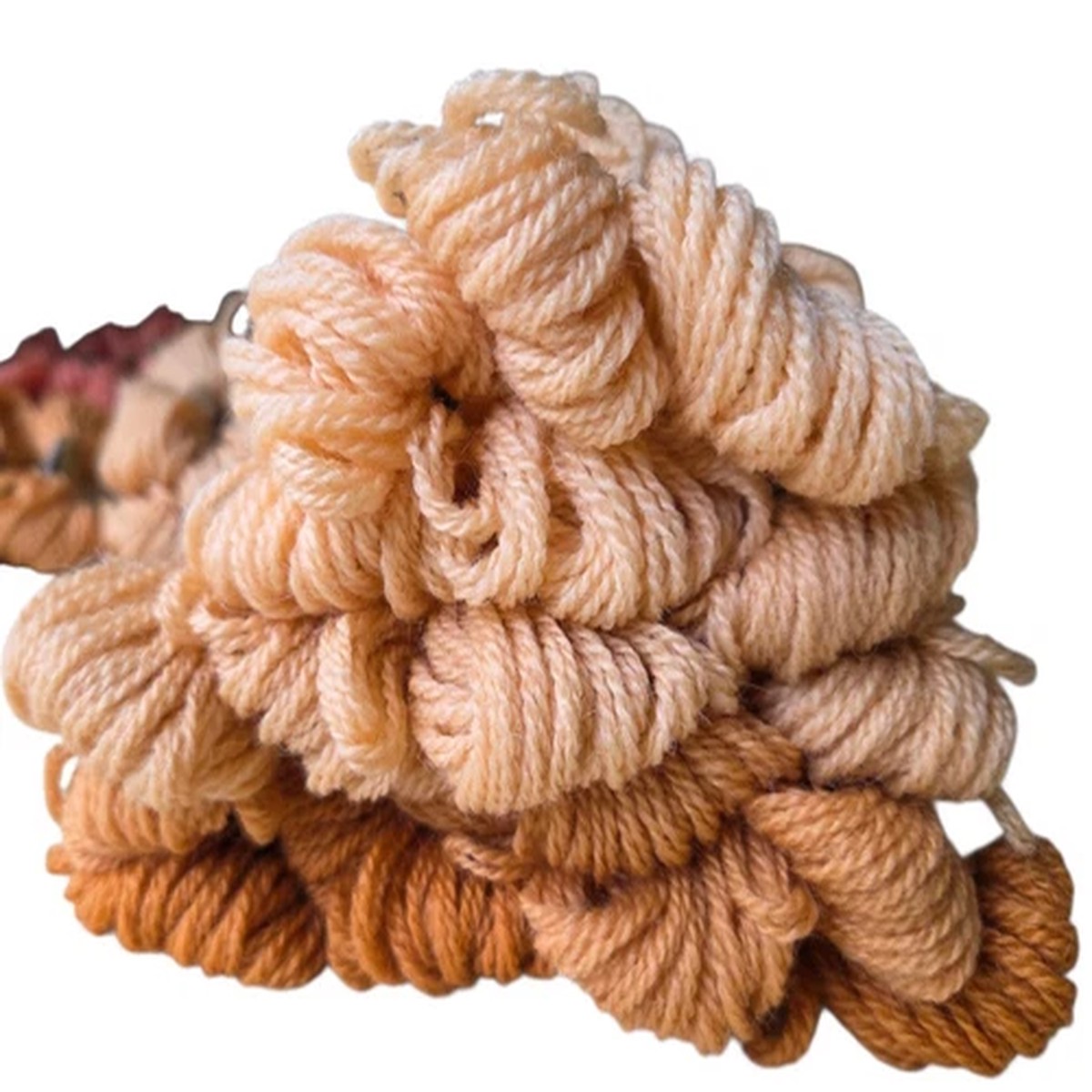Paternayan Persian Yarn Lot Of 20 Skeins Ginger Tan Brown 3 Ply Wool Tapestry