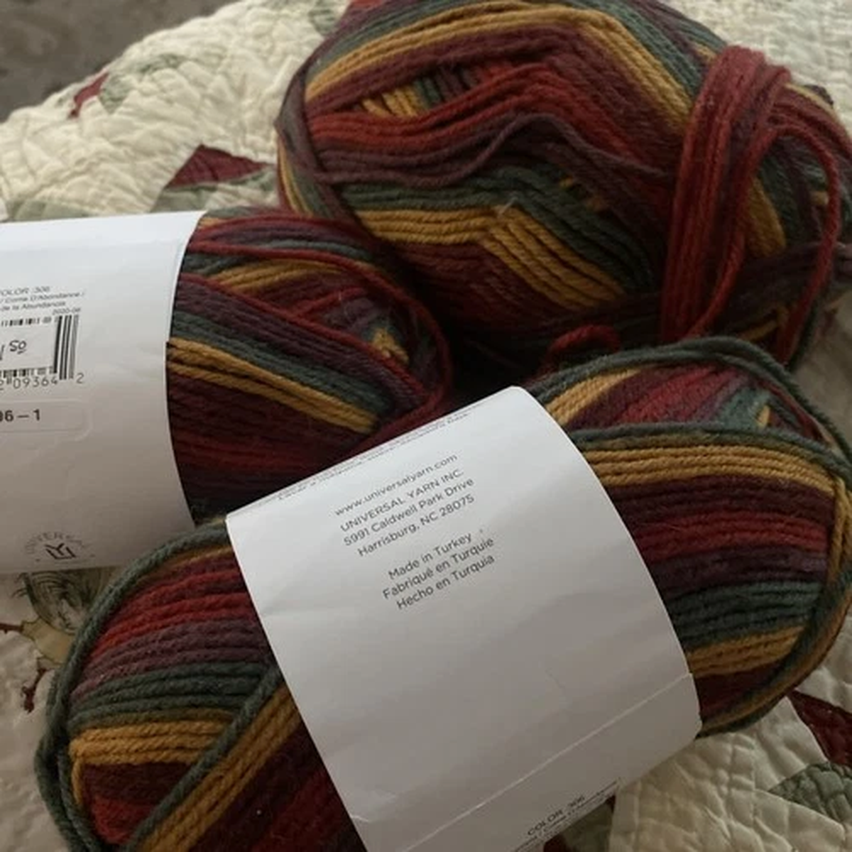 Universal Yarn Deluxe Stripes Turkish Yarn Wool 306 Color Fall Autumn Mix Lot 3