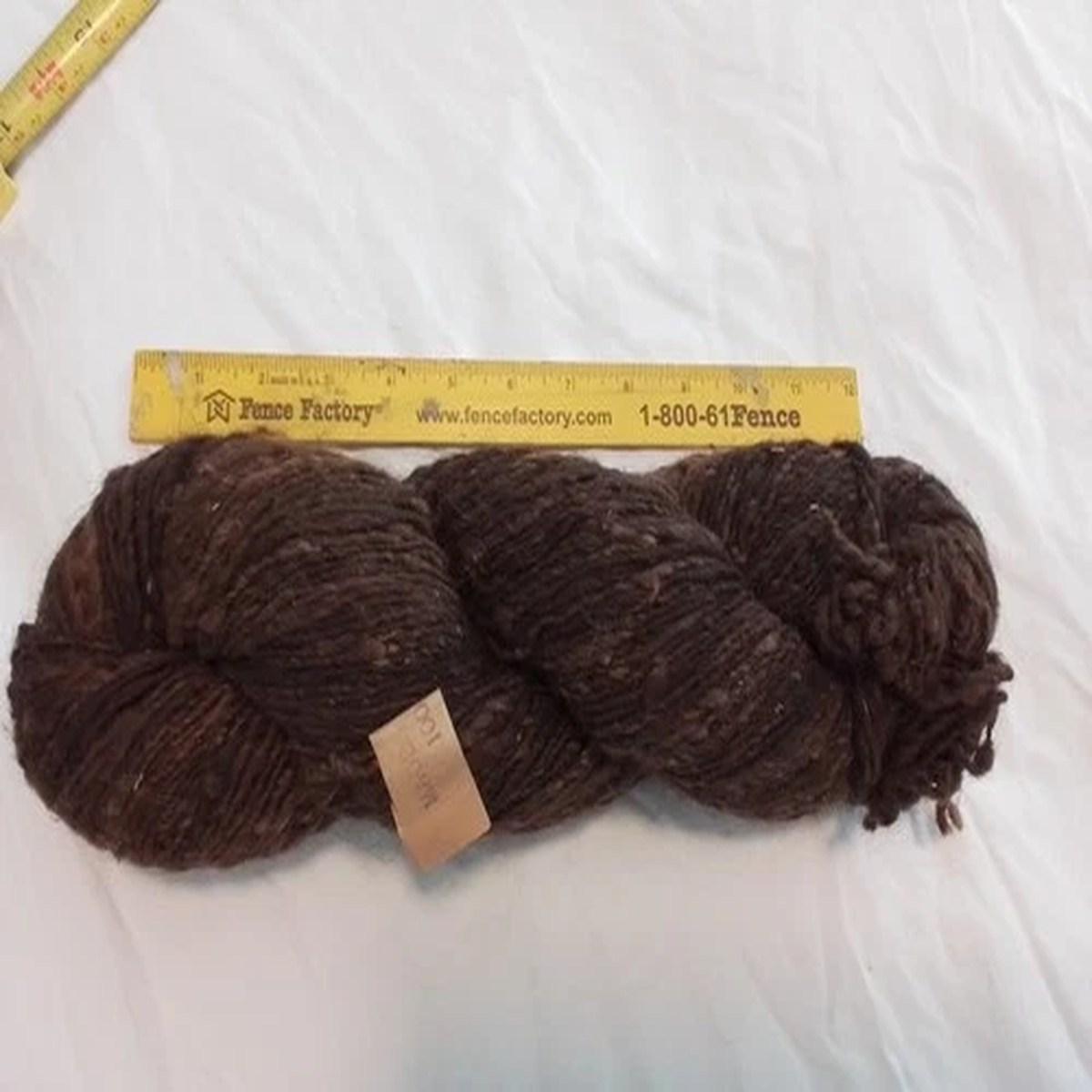 Wool 100% Equador, 13 oz, rough, 2 ply tight, Browns tweed Hank