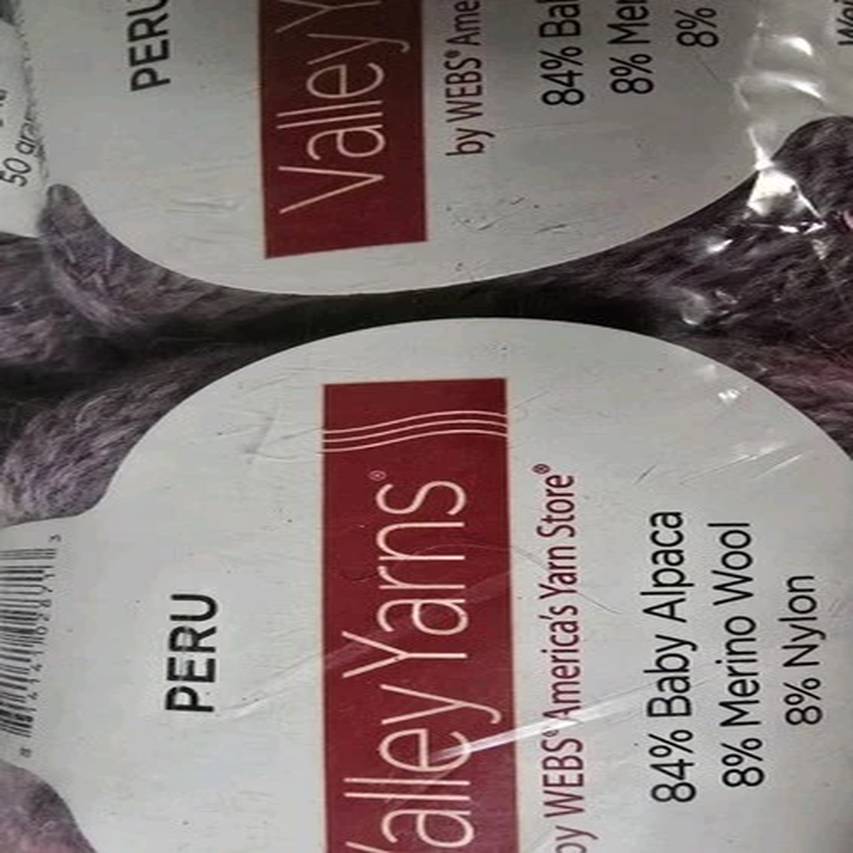 3-SKEINS-PERU VALLEY YARNS ALPACA WOOL NYLON BLEND 50G EACH COLOR LAVENDER MIST