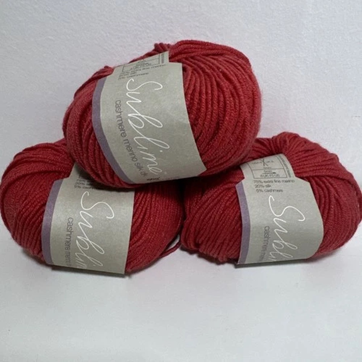 3 Skeins Yarn - SUBLIME Cashmere Merino Silk DK - # 167 - Lot 43907 50g