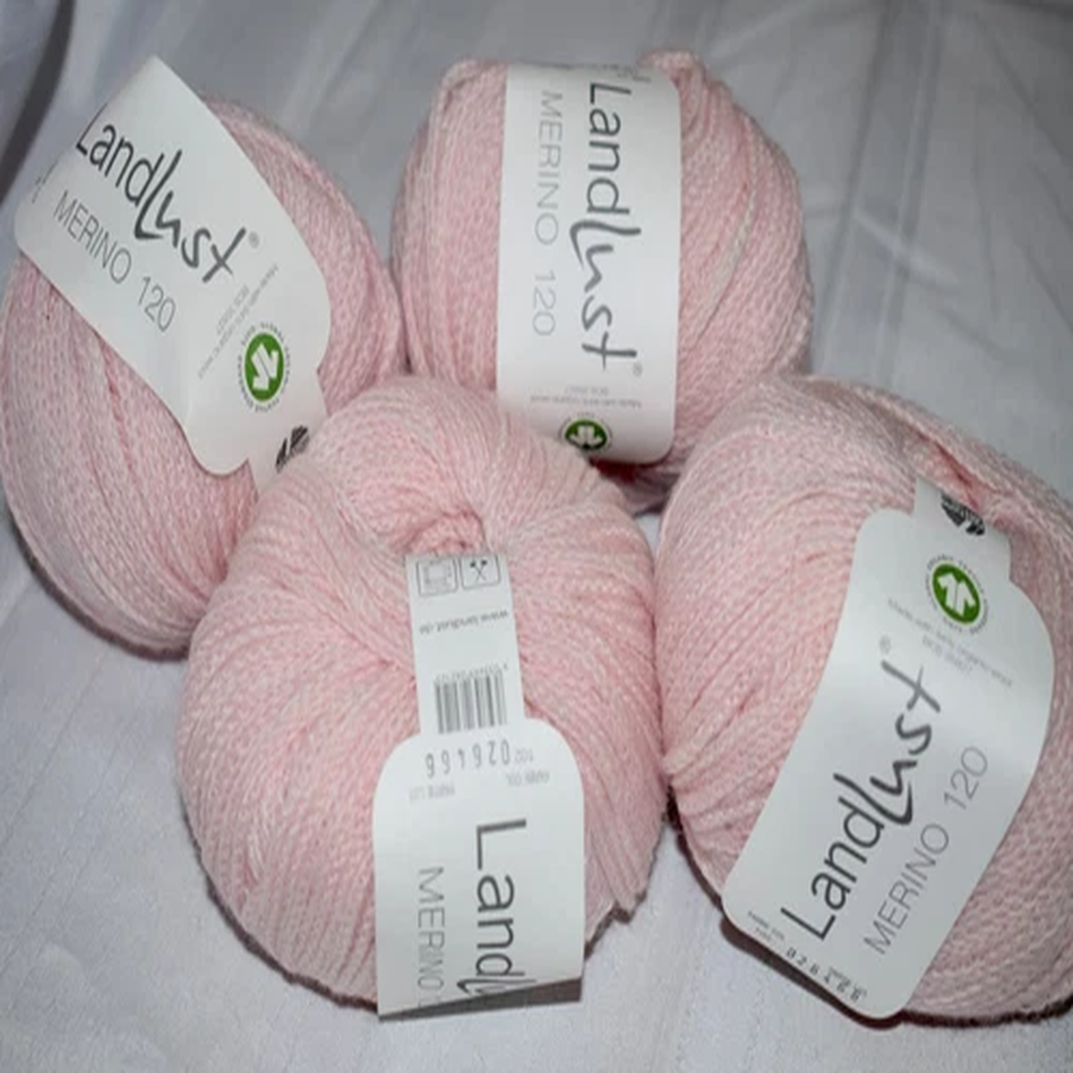 (4) Lana Grossa Landlust Merino 120 94% Wool 50g #102 Pink Yarn Balls Skeins US8