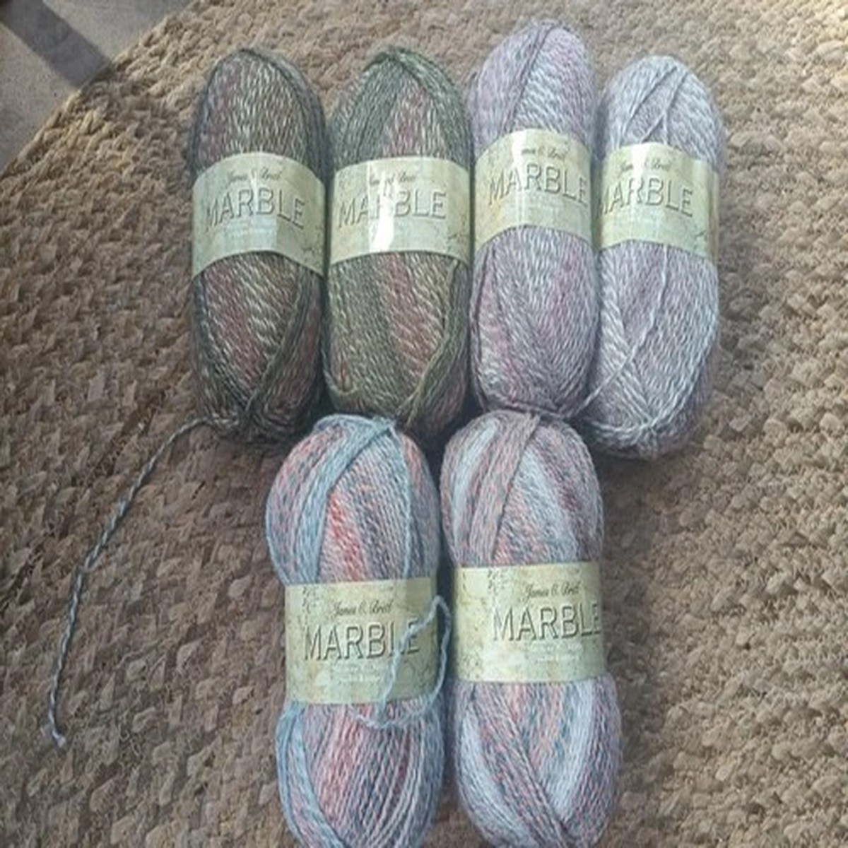 600G JAMES C BRETT MARBLE PAIRS MIX LOT multi colour - WOOL YARN DK 4mm