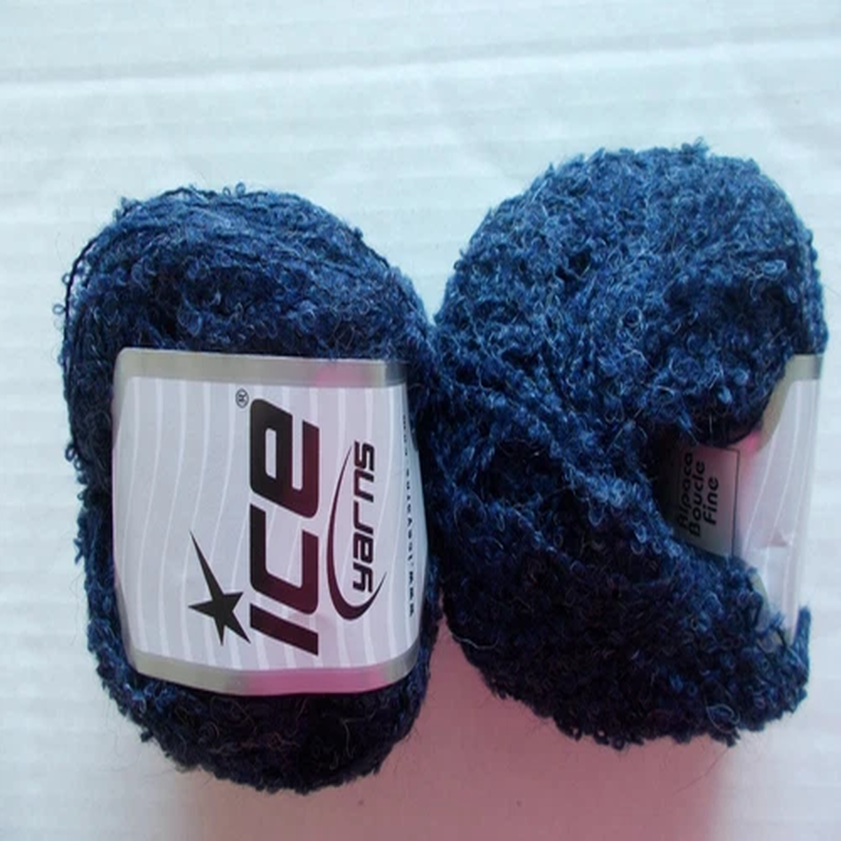 Alpaca Boucle Fine yarn by Ice Yarns, blue melange, lot of 2, (220 yds ea)