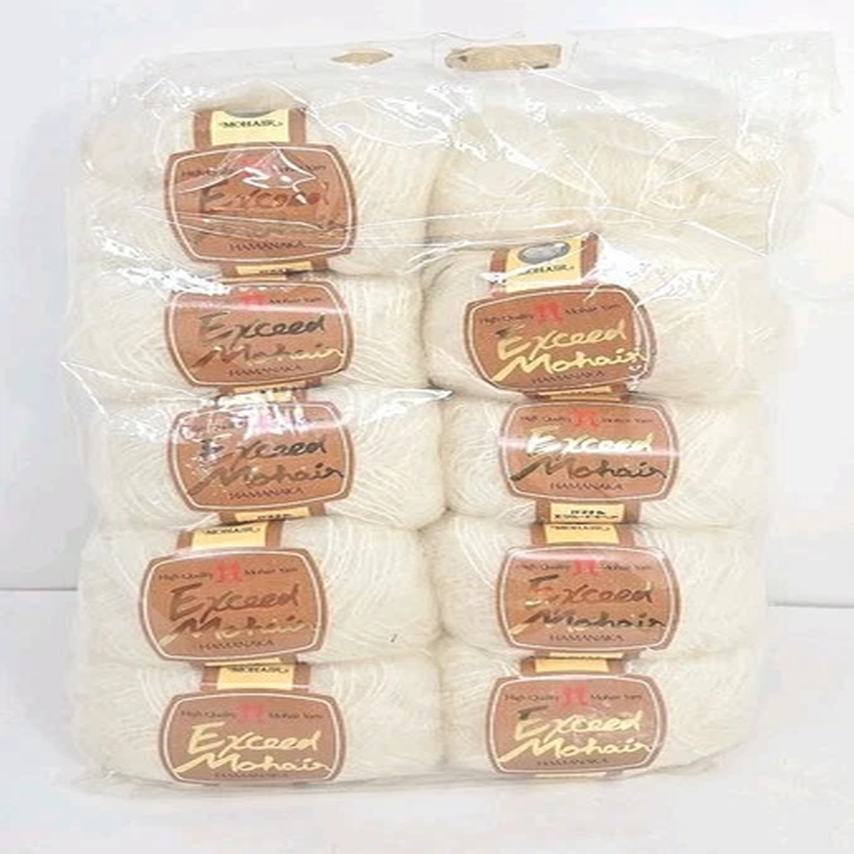 Hamanaka Knitting Yarn Exceed Mohair Wool Color #1 Lot B White Lot of 10 U325
