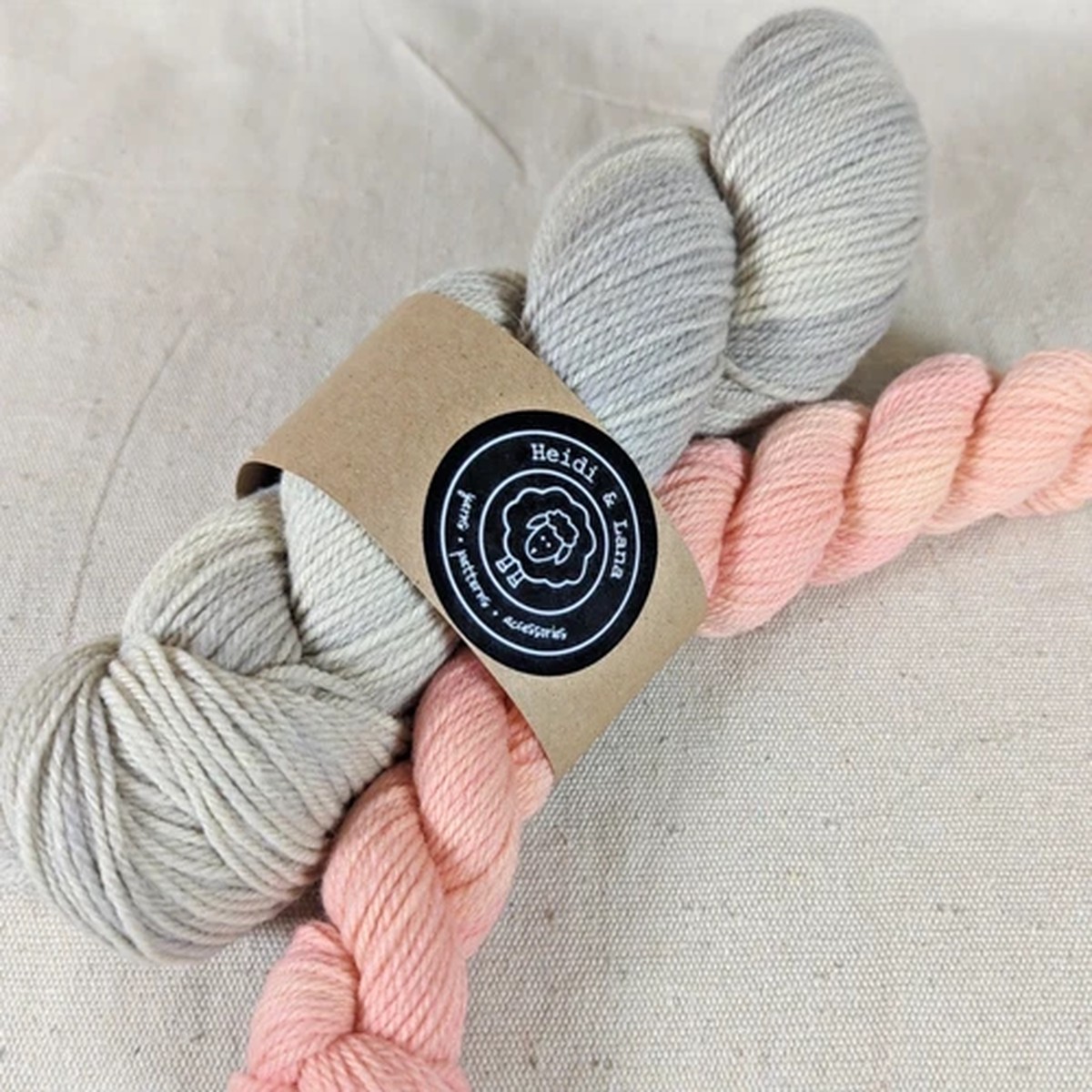 Heidi and Lana Homestead DK Yarn 100% Merino Mushroom Blush Set Hand Dyed