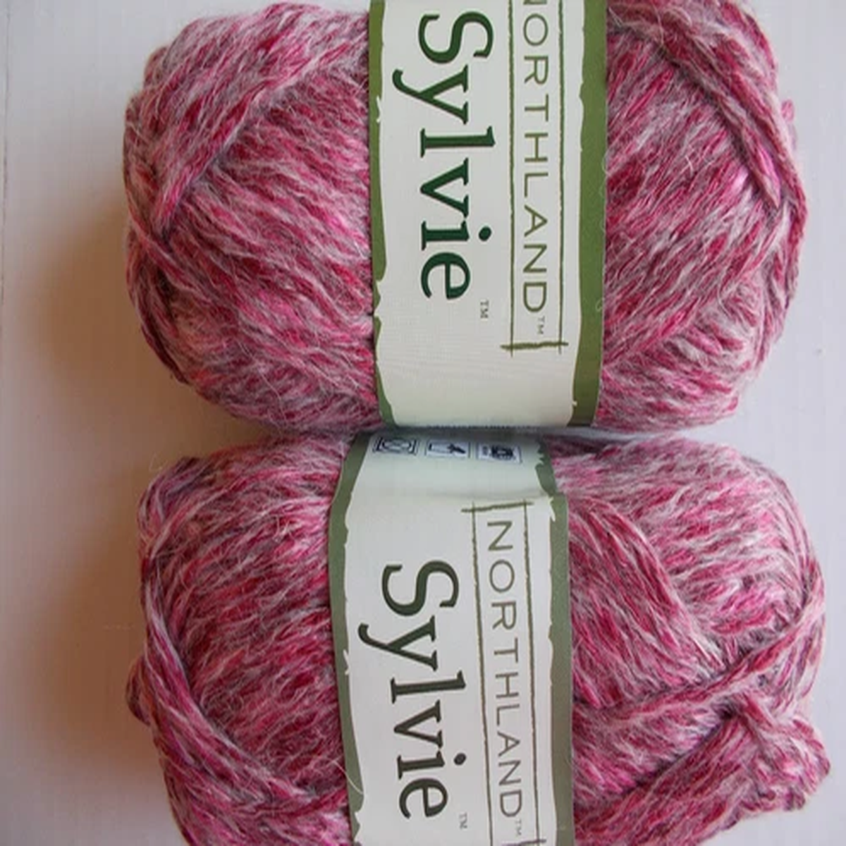 Northland Sylvie wool/acrylic blend yarn, Lovestruck, lot of 2 (76 yds ea)