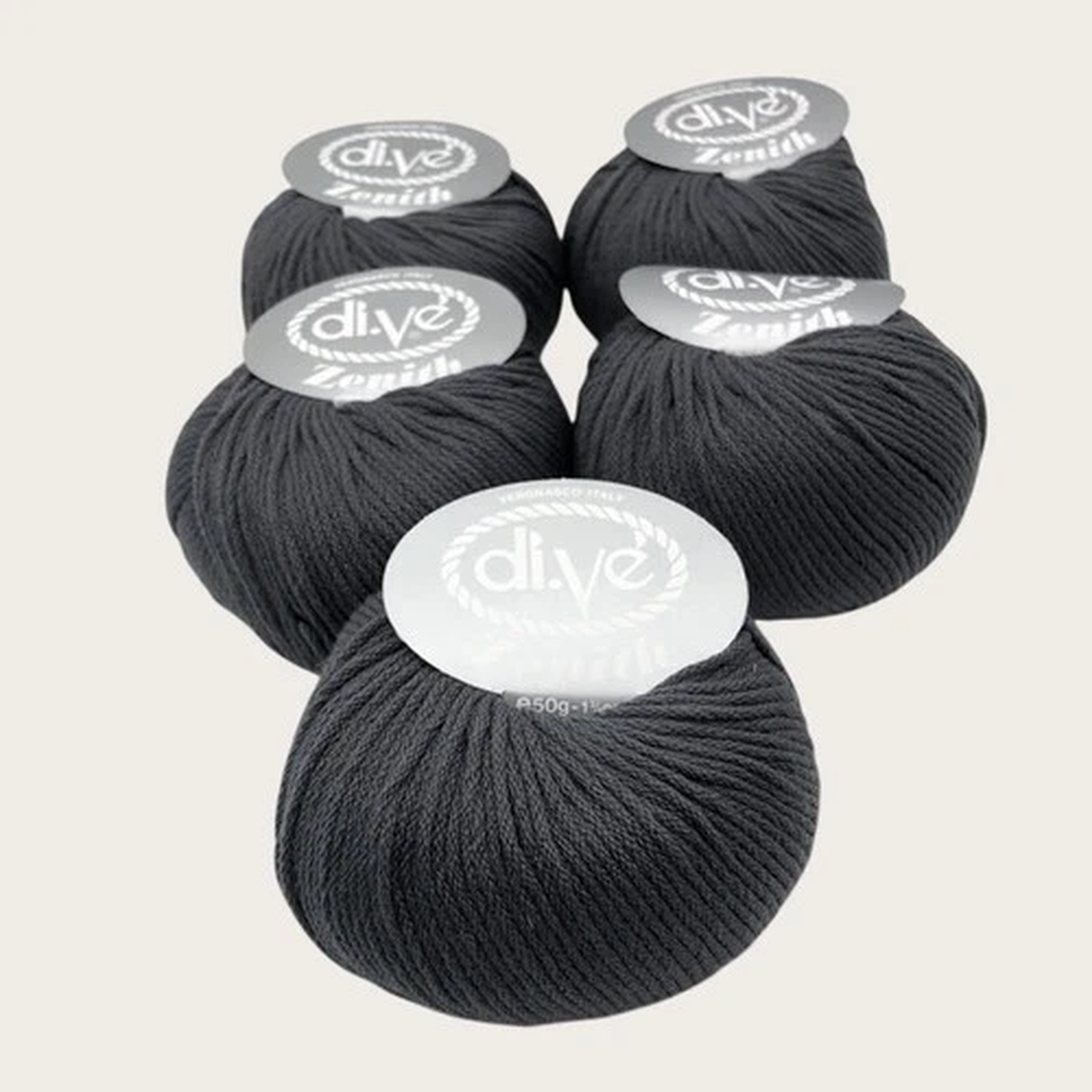 DiVe' Zenith Yarn Lot of 5 Gray 100% Extra Fine Merino Wool Made in Italy New