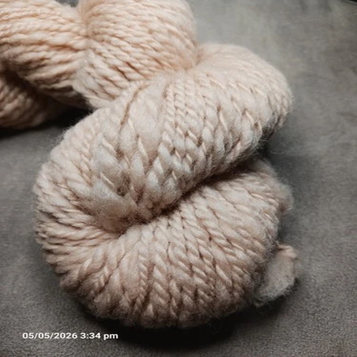 Hand Spun Pure Wool - Cream 70grams