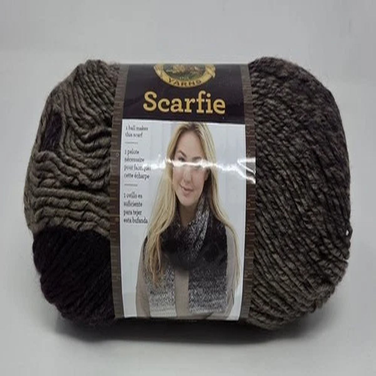 Lion Brand SCARFIE Yarn Color 222 Eggplant Taupe Acrylic/Wool Blend NEW