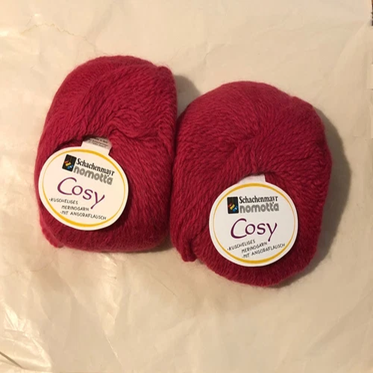 New Lot 2 skeins Schachenmayr Nomotta Cosy Wool & Angora Yarn HOT PINK