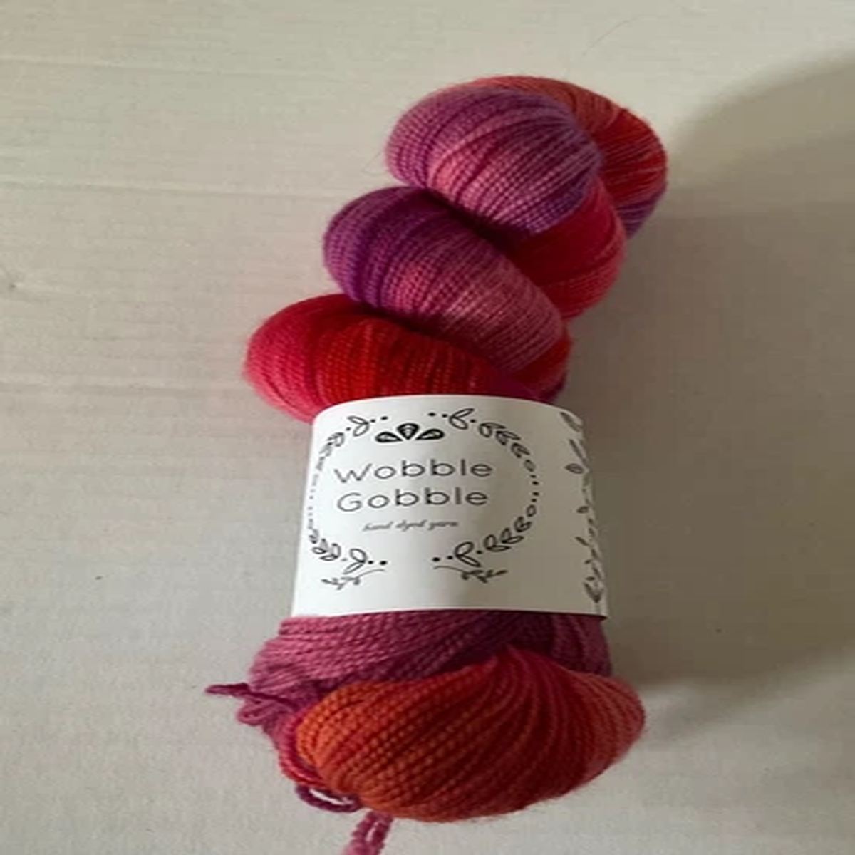 Wobble Gobble Hand Dyed 2 Ply Sock Yarn, 80% Superwash Merino/20% Nylon