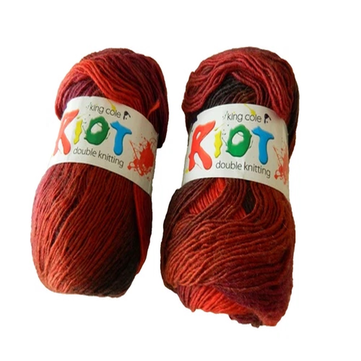 Yarn RIOT King Cole Double Knitting Wool Acrylic Red Brown Lot Craft Made Turkey