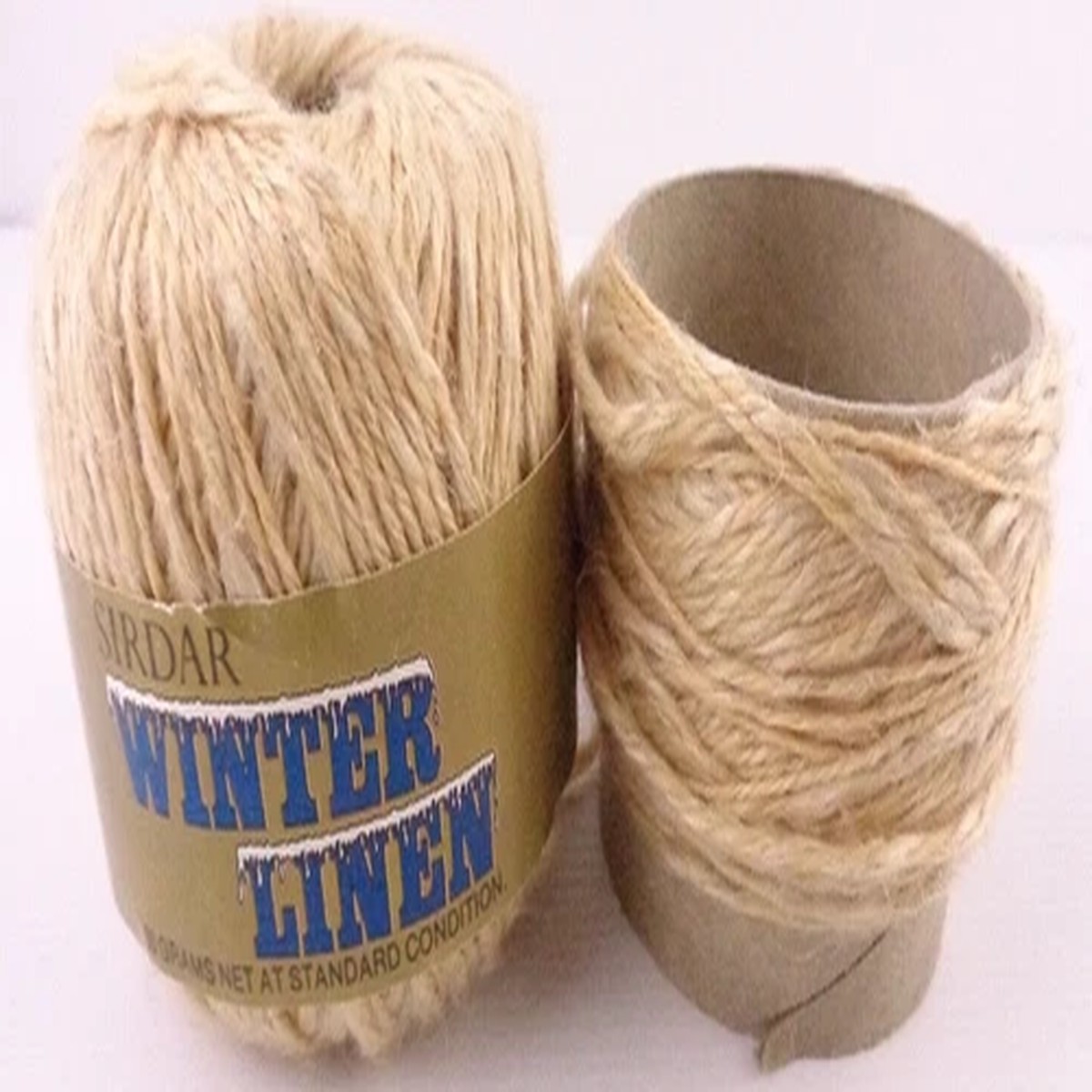 58g Vintage Sirdar Winter Linen 26% Linen 46% Wool 28% Acrylic Fawn Colour Yarn