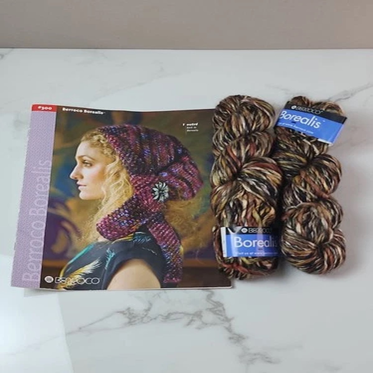 Berroco Borealis Yarn And Pattern Book 2 Hanks 60/40 Acrylic/Wool 108 Yds Ea