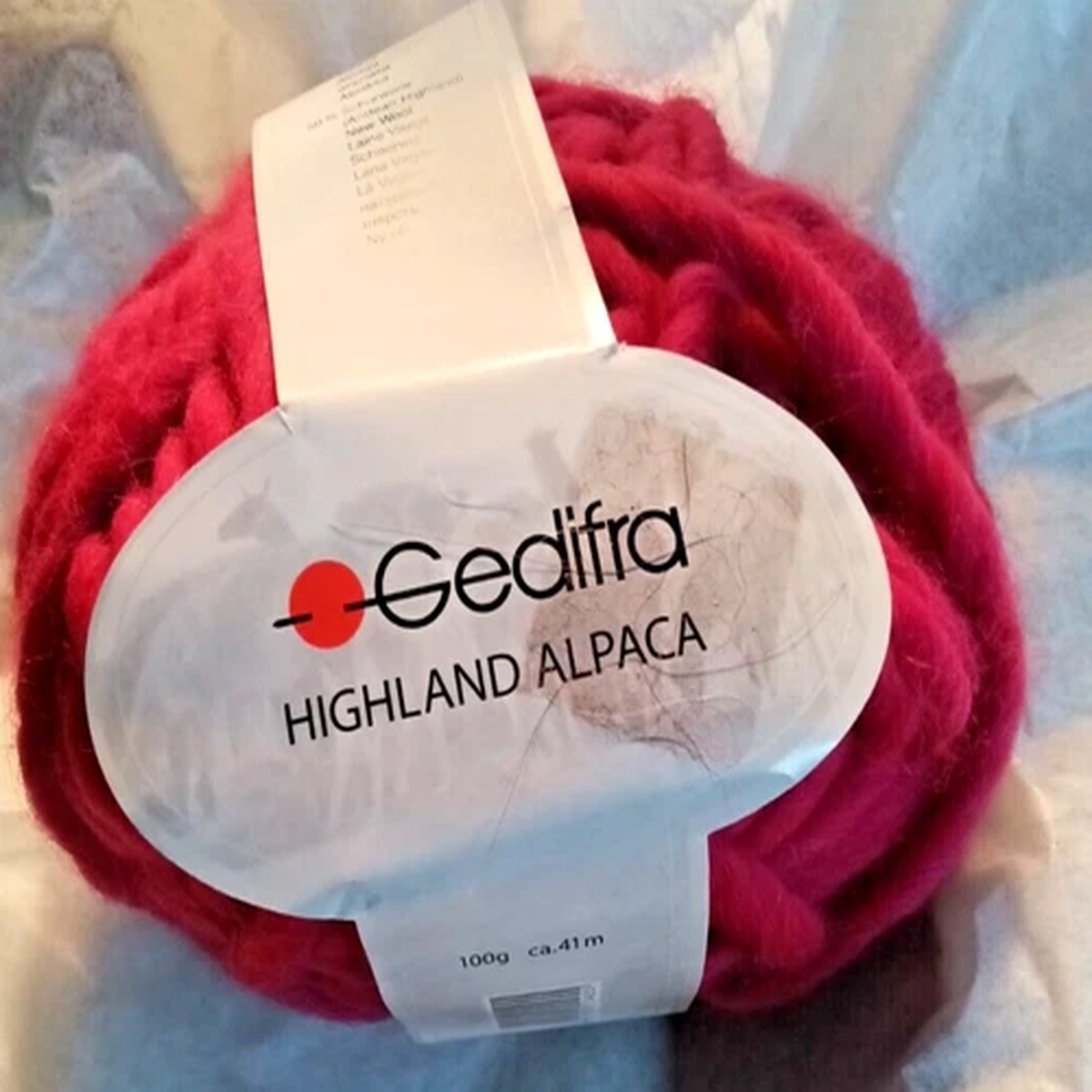 Gedifra Highland Alpaca 100 gr Super Bulky Yarn sold by skein Bright Pink