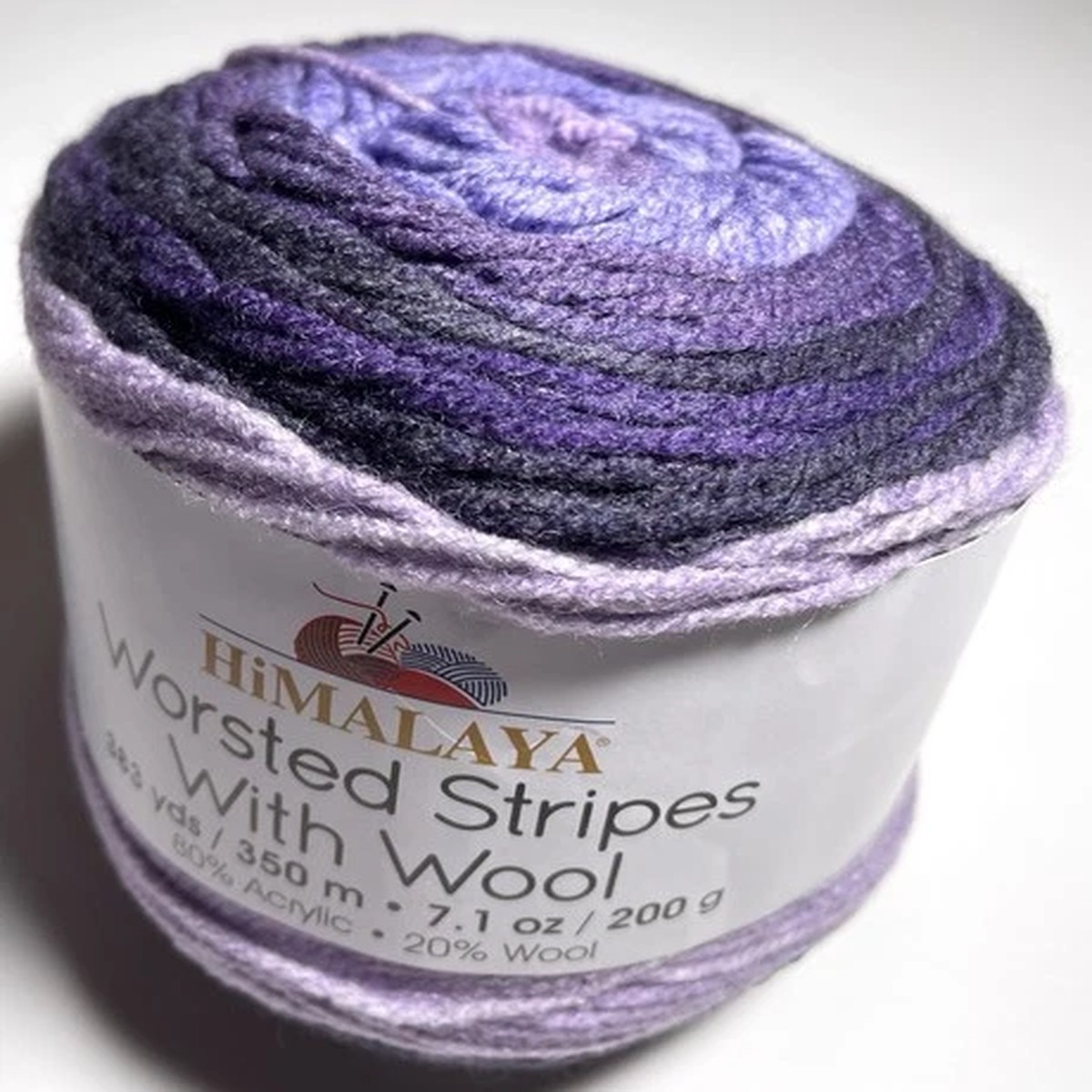 HIMALAYA WORSTED STRIPES WITH WOOL YARN 1pk. PURPLES . I Combine Ship. See Det