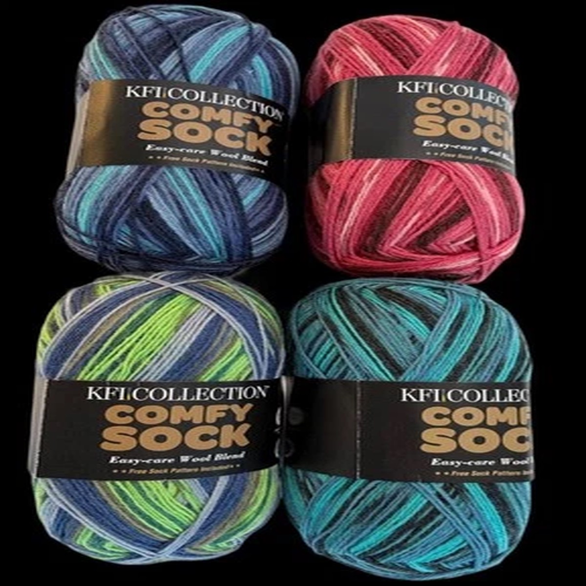 Sock Yarn Self-Striping Wool Blend, Made in Turkey (Free Pattern) KFI