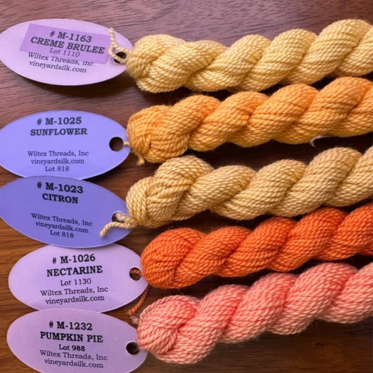 Vineyard Silk 100% Merino wool mixed lot of 5 skeins Fall Golds