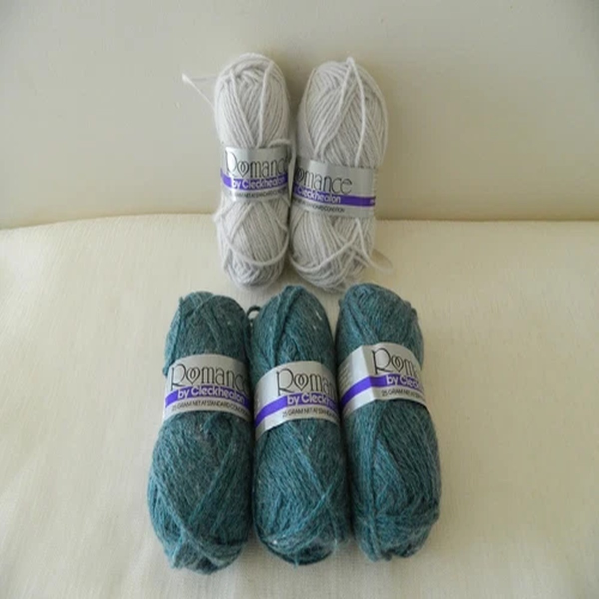 Yarn Cleckheaton ROMANCE Acrylic Angora Wool Nylon Green OR Grey Lot Australia