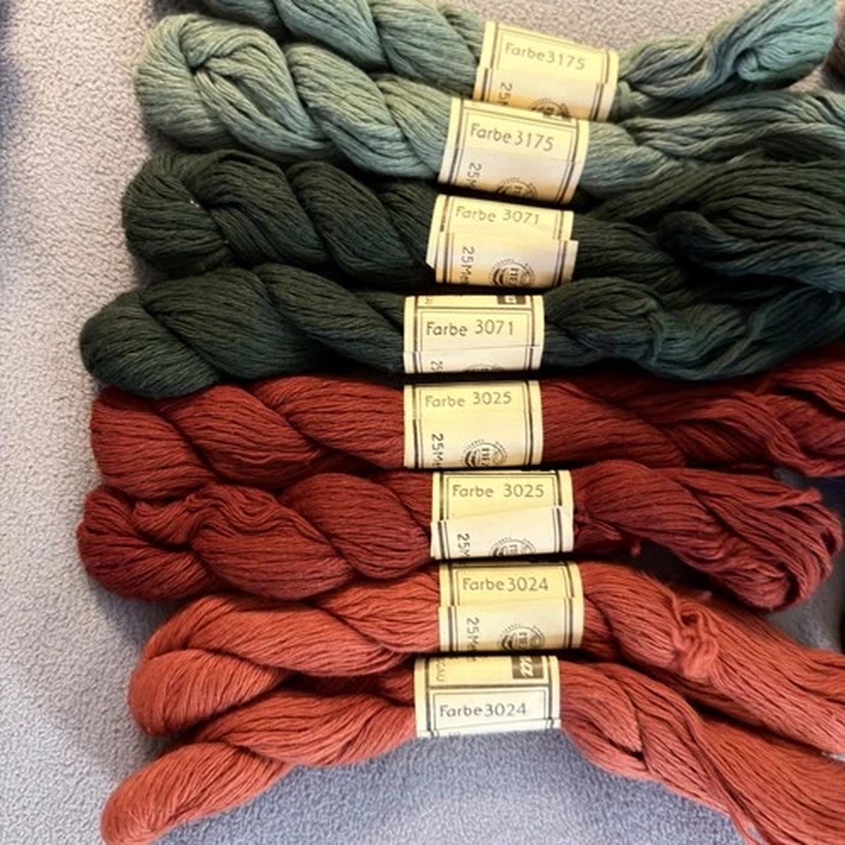 Vtg Lot 17 Hanks Wool Yarn Persiana MEZ AG Needlepoint Earthy Tones Kelim