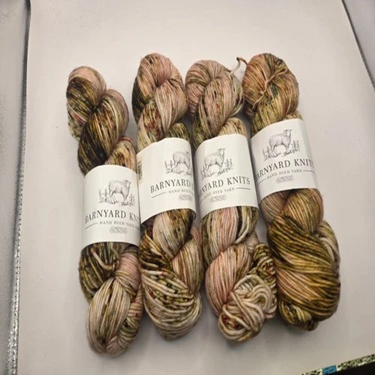 4 Skeins Barnyard Knits DK (4 Colors) 100% Superwash Merino DK Matching Dye Lot