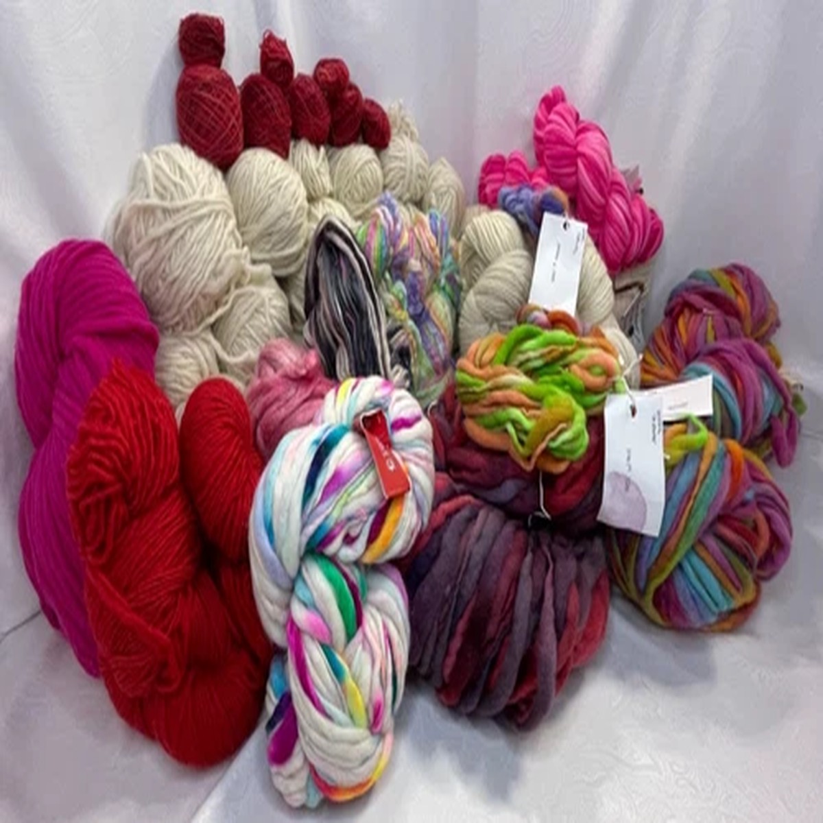 Large Lot of Handspun Wool Yarn over 6.5 LBS total
