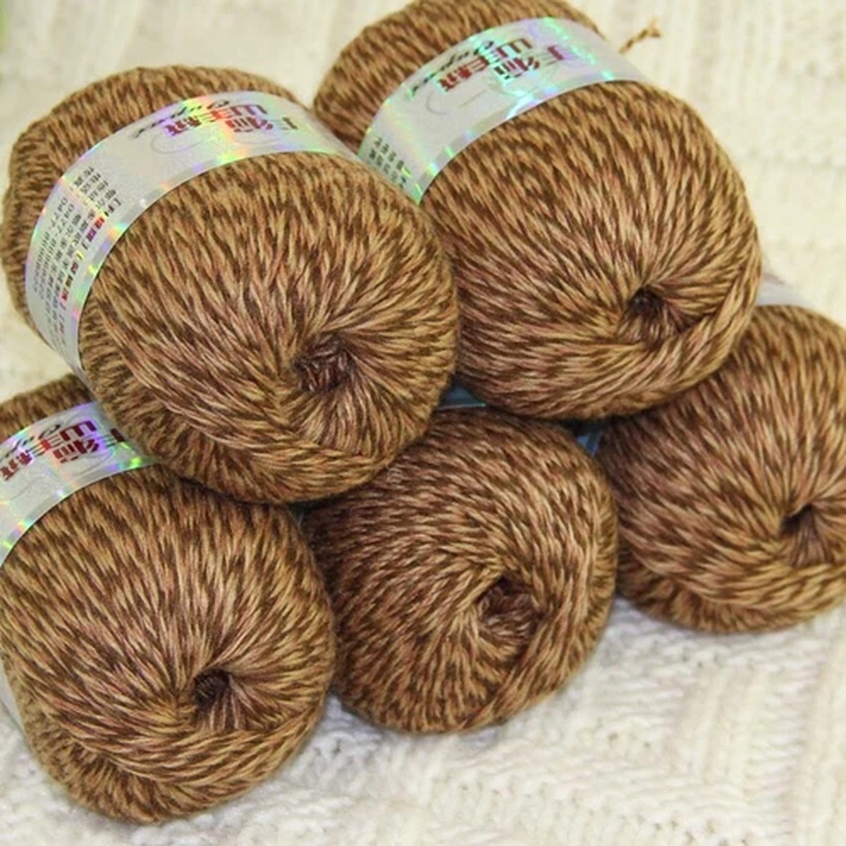 New Sale Soft 5 Skeins x50g Pure Cashmere Blankets Hand Crocheted Wool Yarn 39