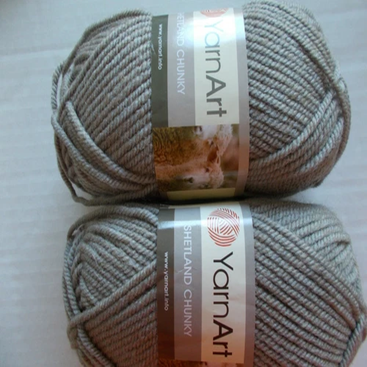 YarnArt Shetland Chunky wool blend yarn, Beige (taupe), lot of 2, (164 yds each)