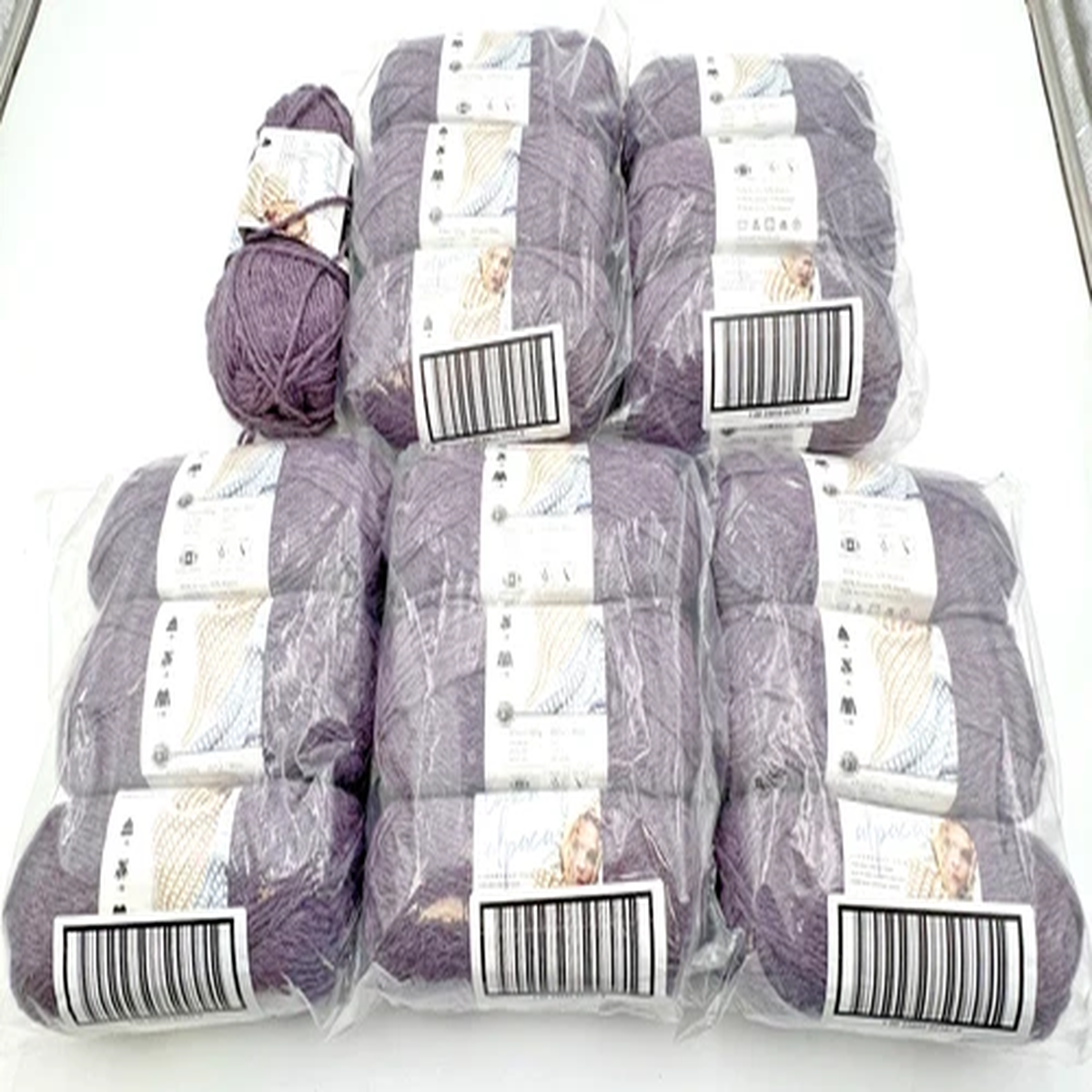(16) SKEINS LION BRAND TOUCH OF ALPACA YARN PURPLE ASTER 674-146Y 3.5 OZ EACH