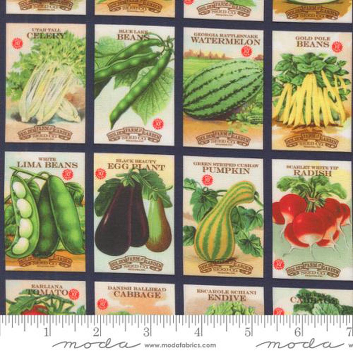 Farm and Garden Collection Seed Packets Cotton Fabric 7473