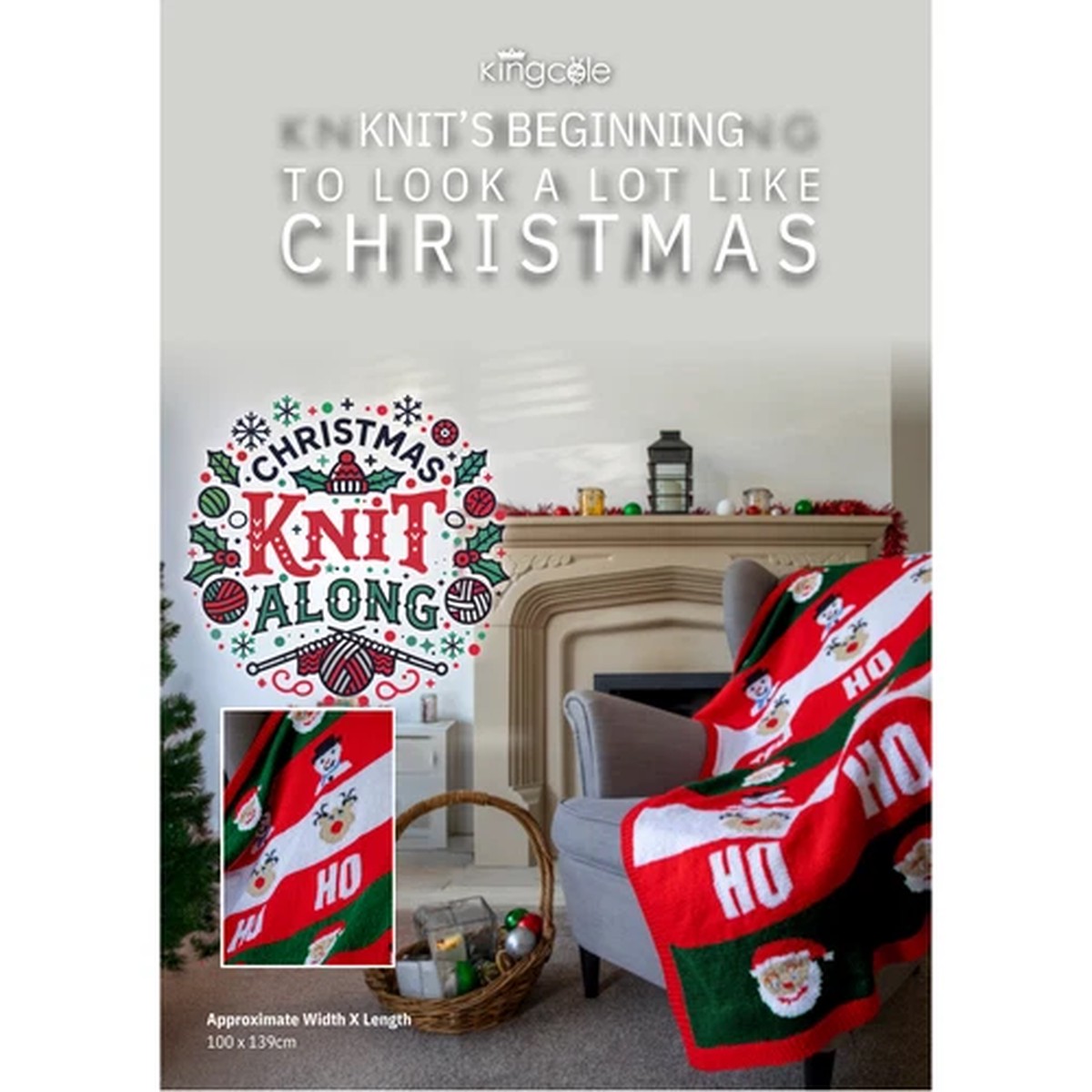 King Cole Christmas Knit Along Yarn Packs - Acrylic Knitting Wool xmas