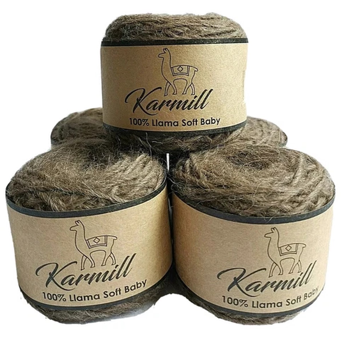 Llama Wool 100% Llama Soft Baby Worsted Yarn Lot of 5 Skeins Color Brown AO
