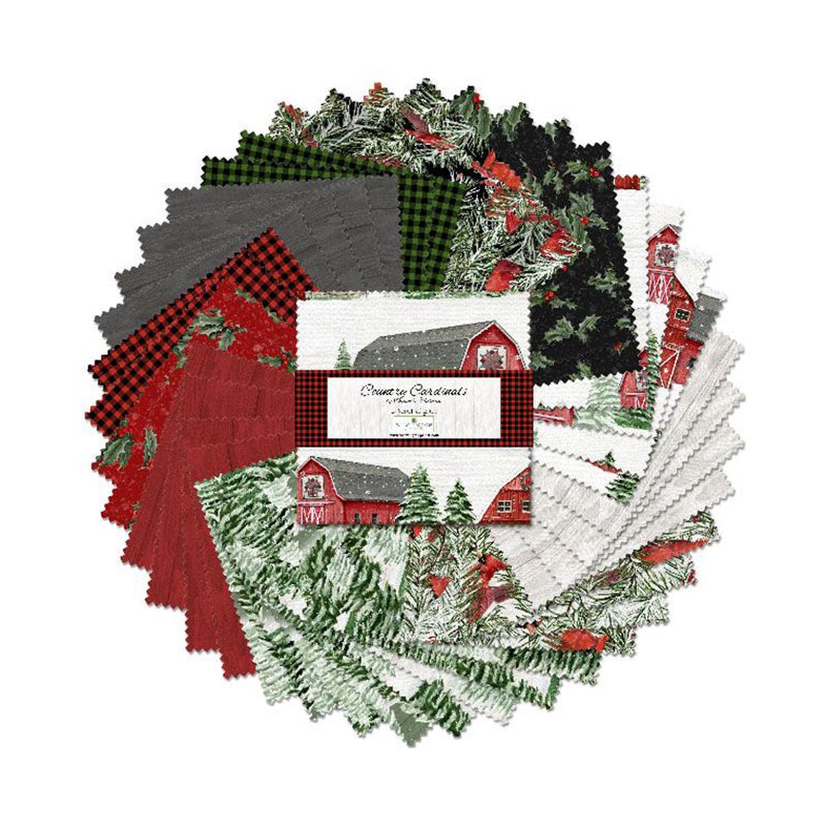 Country Cardinals Collection 5 Karat Cotton Fabric Crystals 508-775-508