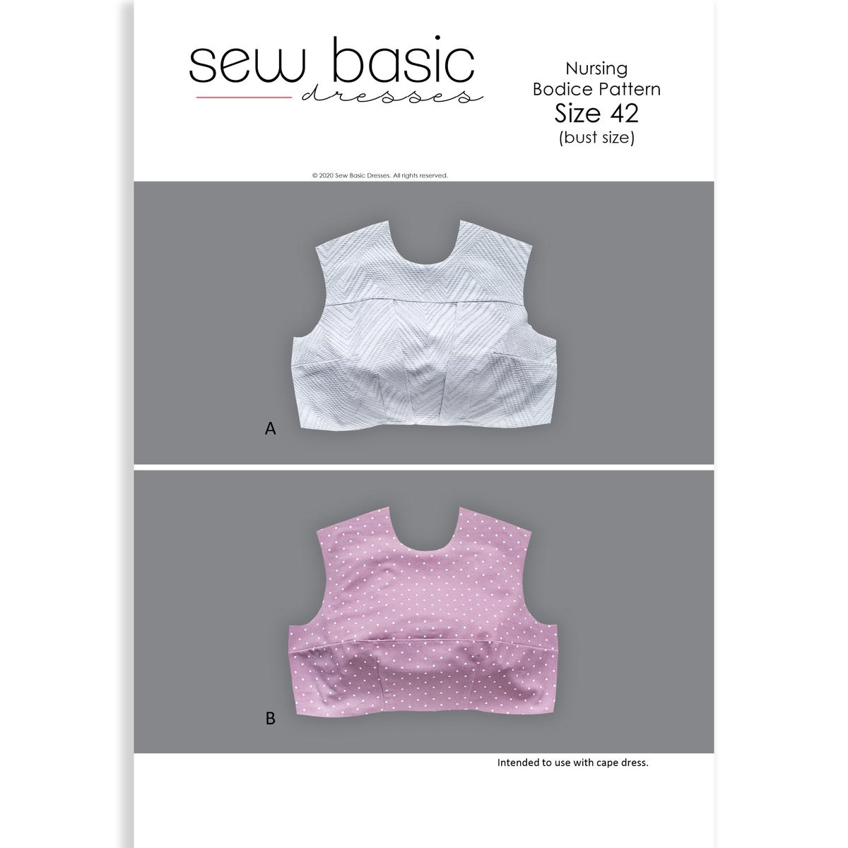 Nursing Bodice Pattern for Cape Dress