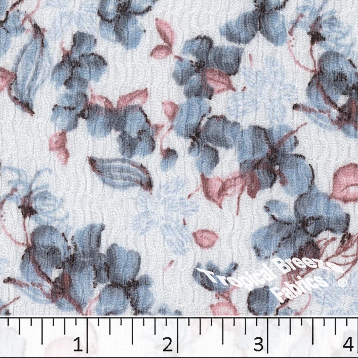 Wavy Floral Crepe Knit Fabric 32931