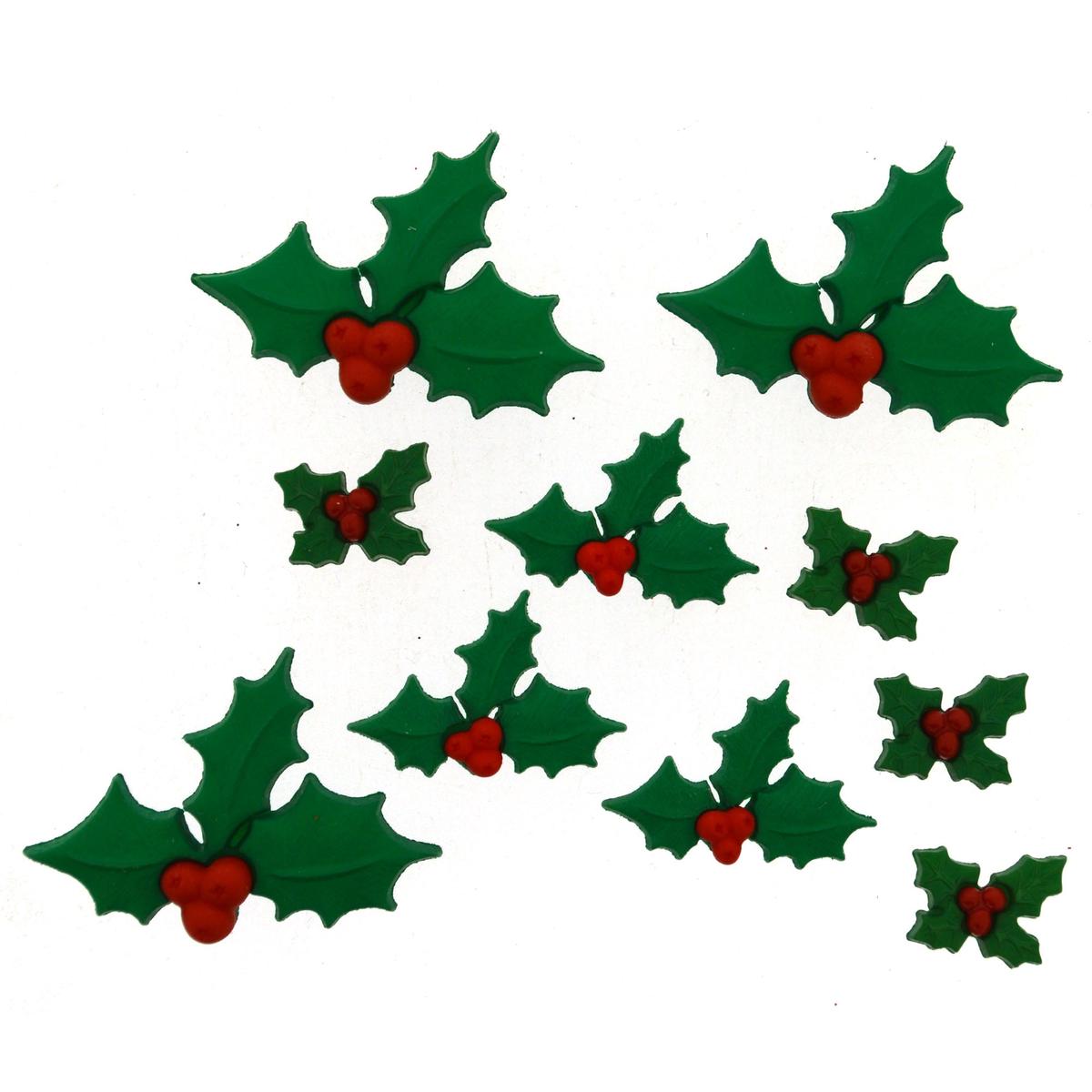Buttons Christmas Hollly Jolly 2478
