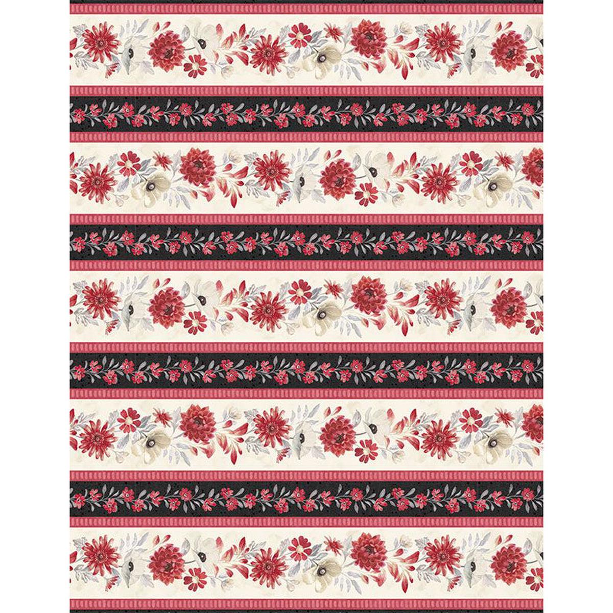 Scarlet Dreams Collection Repeating Stripes Cotton Fabric 30107