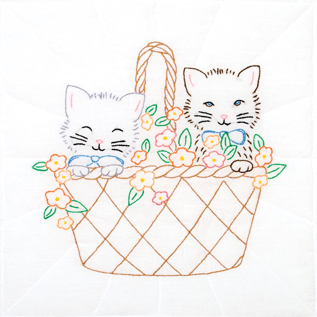 Kittens in a Basket 18-Inch Quilt Blocks 732-755