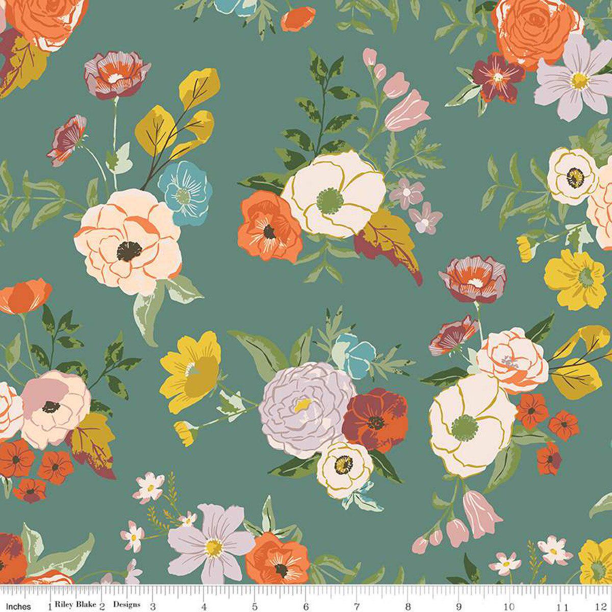 Winged Medley Collection Large Floral Cotton Fabric C15910