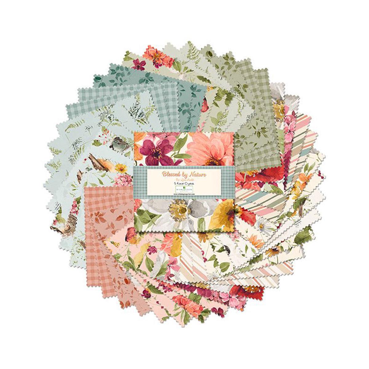 Blessed by Nature Collection 5 Karat Crystals Cotton Fabric Squares 508-783-508