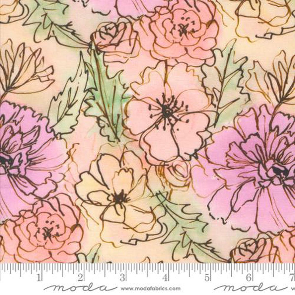 Blooming Lovely Collection Bouquet Watercolor Cotton Fabric 16970