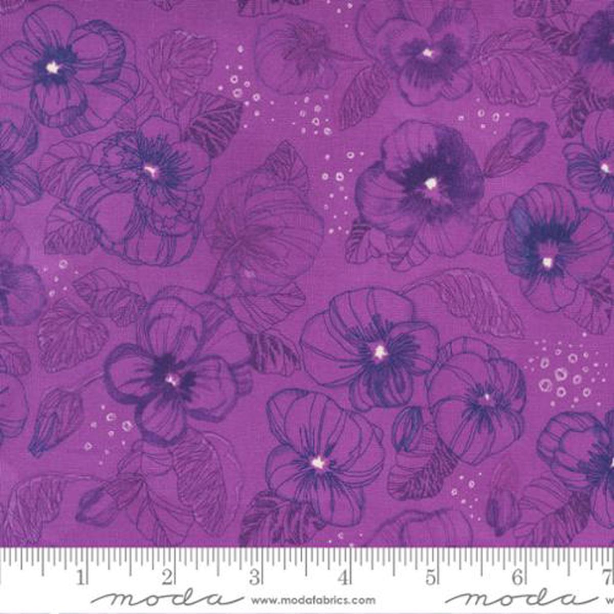 Pansys Posies Collection Watercolor Pansies Cotton Fabric 48721