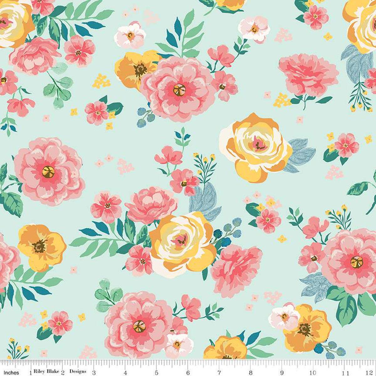 Spring Gardens Collection Large Floral Cotton Fabric C14110