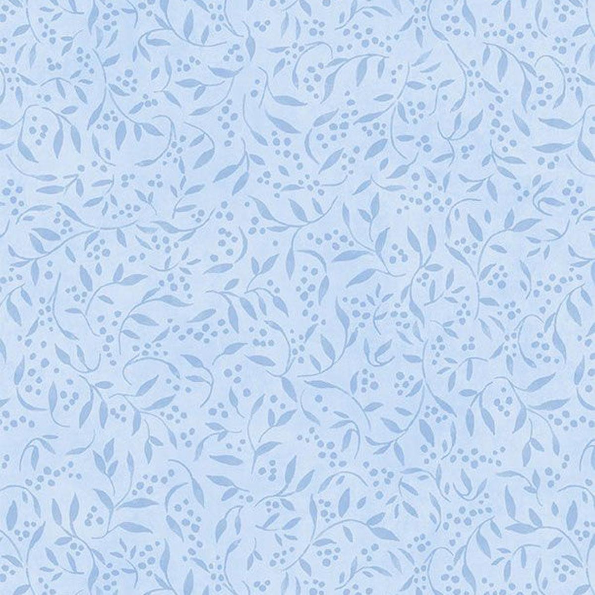 Country Blue Collection Tonal Leaves Cotton Fabric 39904