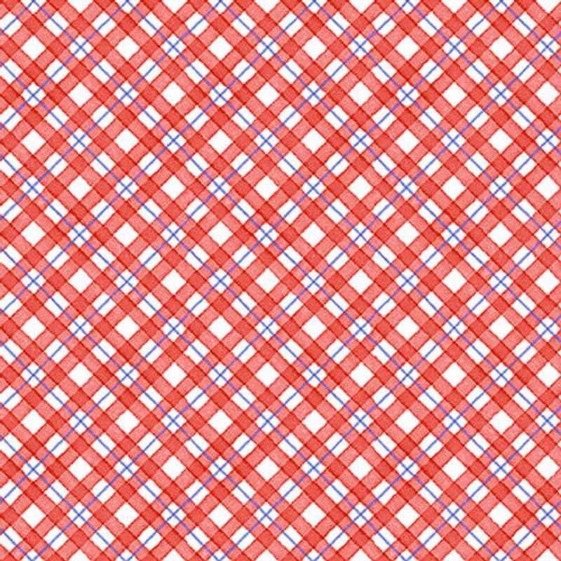Strawberry Garden Collection Diagonal Plaid Cotton Fabric 502-87