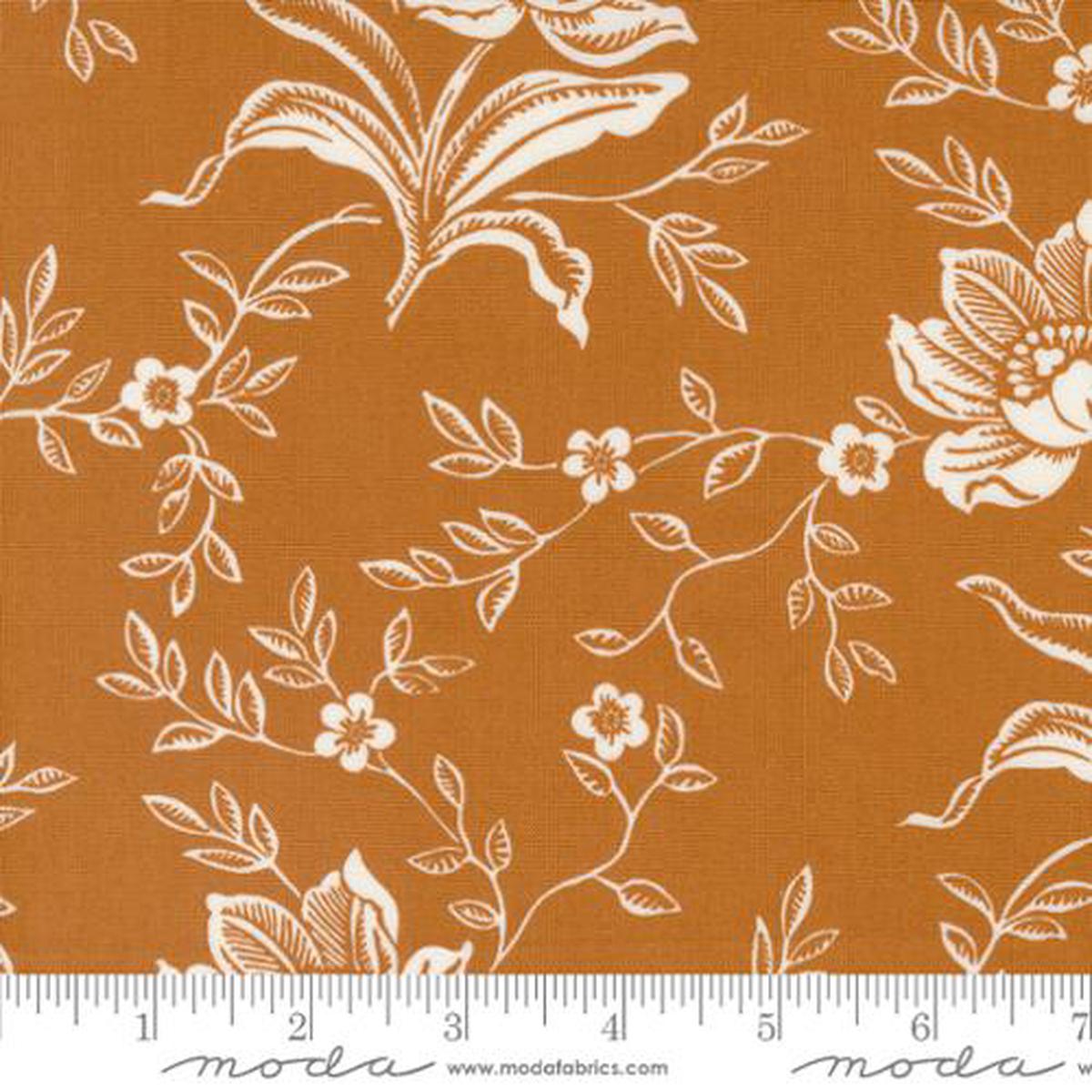 Denim and Daisies Collection Woodcut Bloom Cotton Fabric 35380