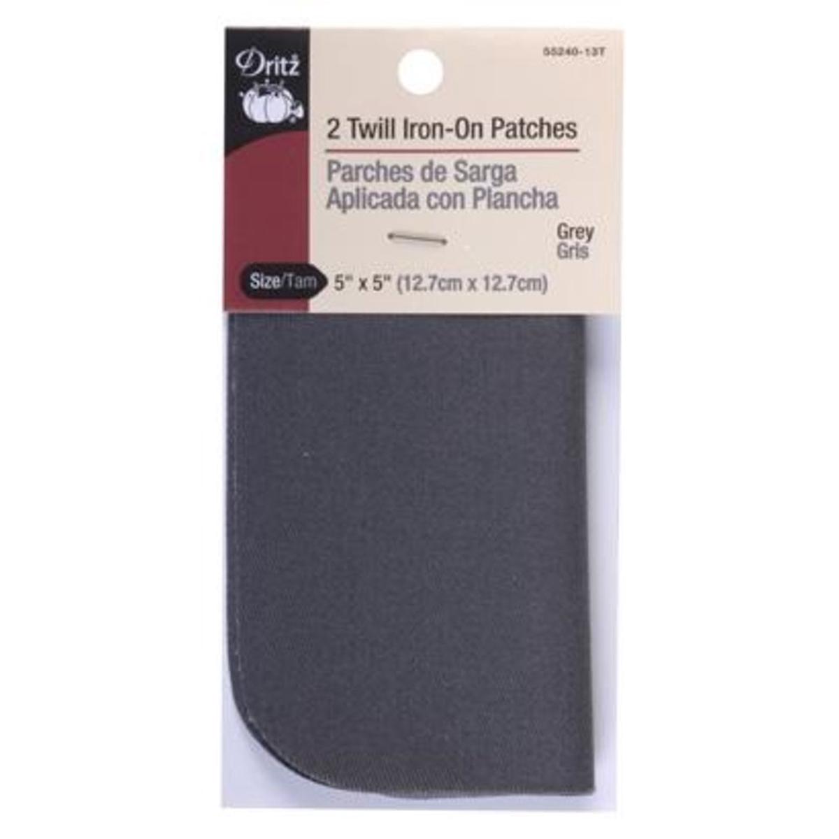 Gray Twill Iron-On Patches 55240-13T