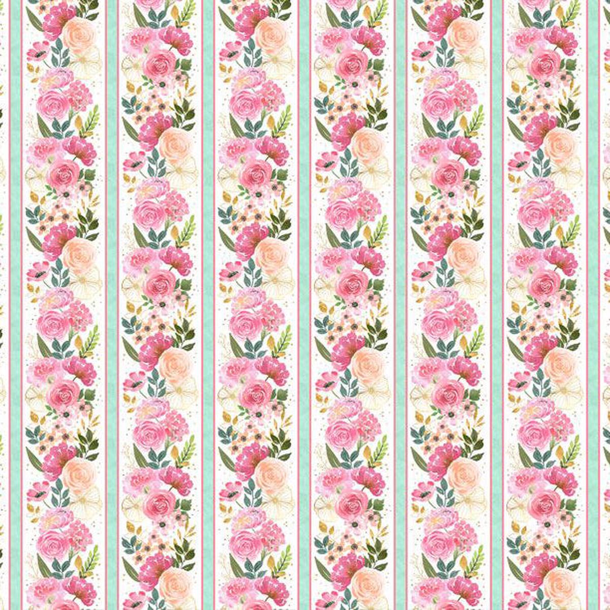 Peony Blossoms Collection Repeating Stripes Cotton Fabric 34711-137