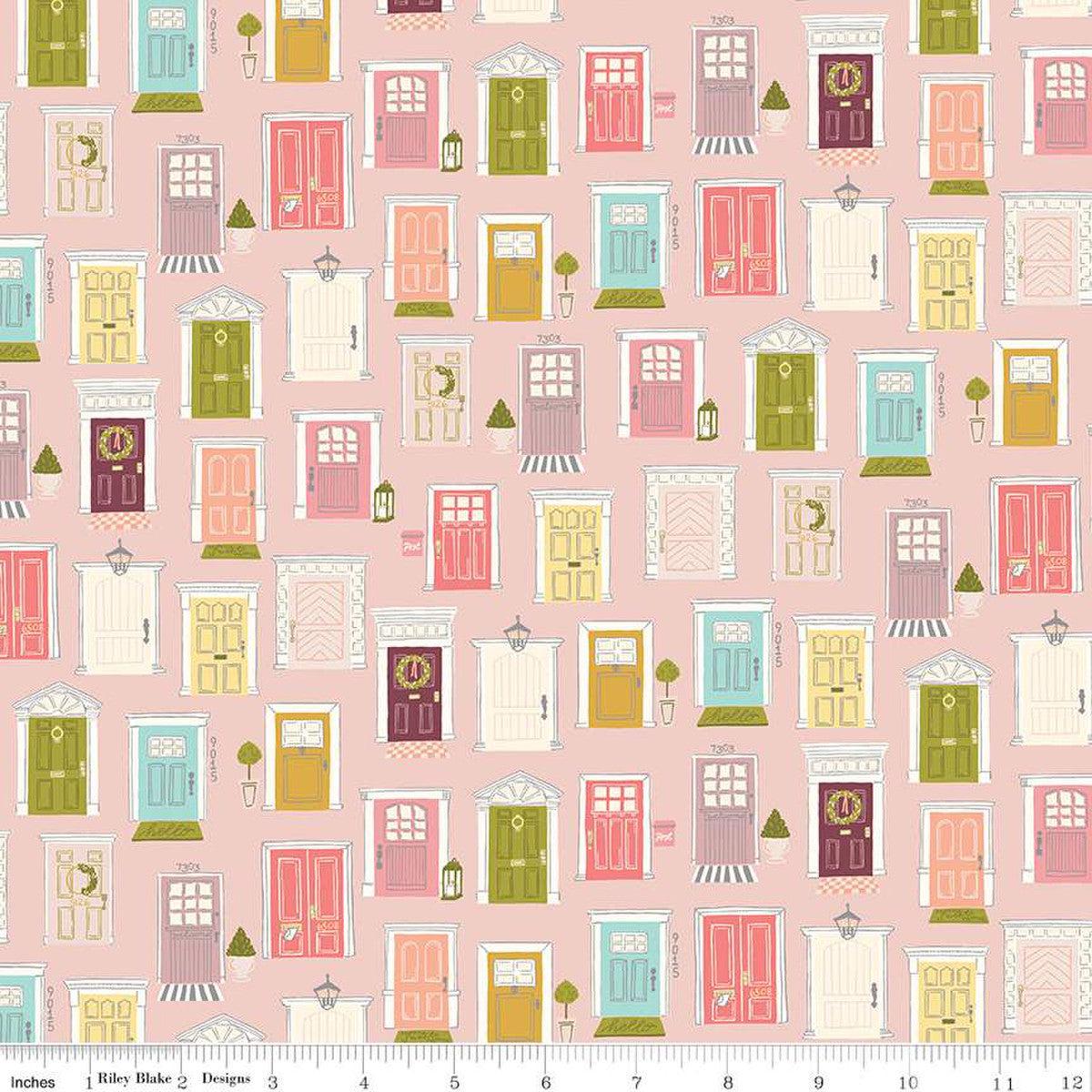 Blossom Lane Collection Front Doors Cotton Fabric C14002